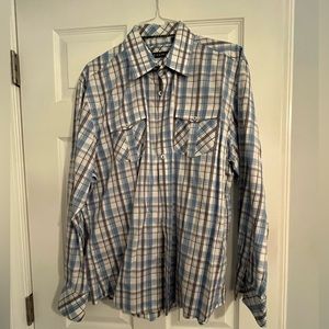Zagiri Men’s button-down shirt with blue stripes - XL
